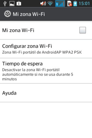 Seleccione Configurar zona Wi-Fi