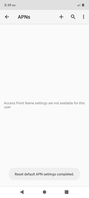 Your phone will reset to default Internet and MMS settings