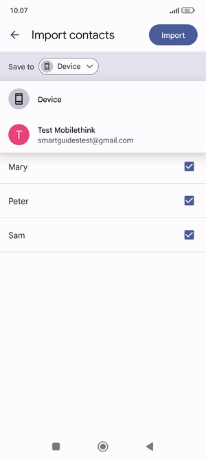 Select your Google account