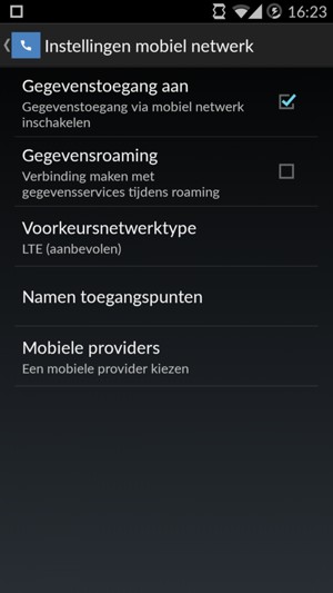 Om van netwerk te wisselen in geval van netwerkproblemen, selecteert u Mobiele providers
