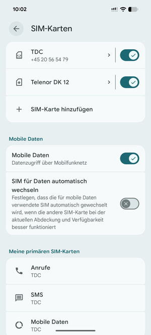Ihre eSIM wurde
nun aktiviert