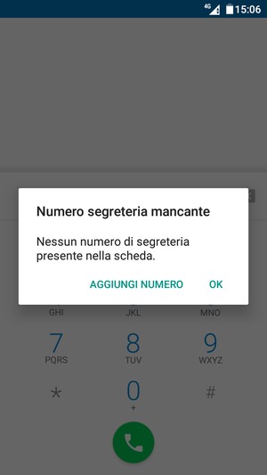 Se la segreteria telefonica non è configurata, seleziona AGGIUNGI NUMERO