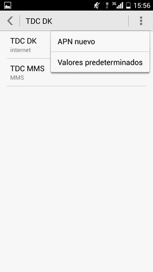 Seleccione el botón Menú y seleccione Valores predeterminados