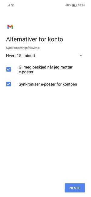 Velg NESTE