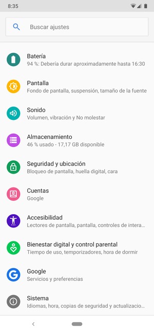 Desplácese y seleccione Seguridad y ubicación