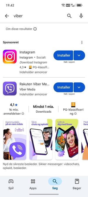 Vælg appen