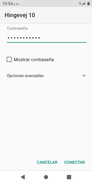 Introduzca la contraseña de Wi-Fi y seleccione CONECTAR