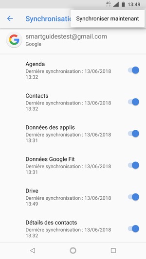 Sélectionnez Synchroniser maintenant