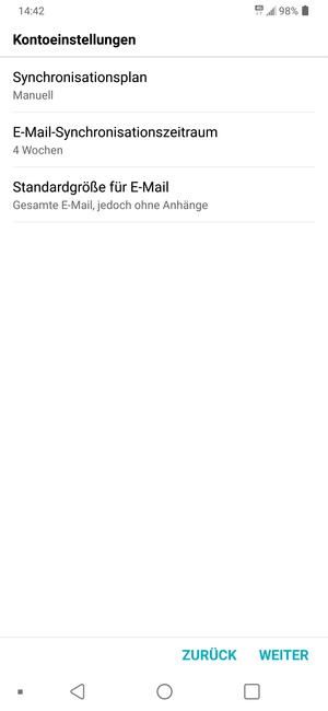 Wählen Sie WEITER