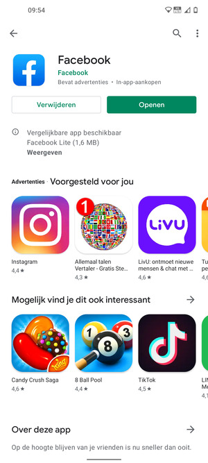 Selecteer Openen