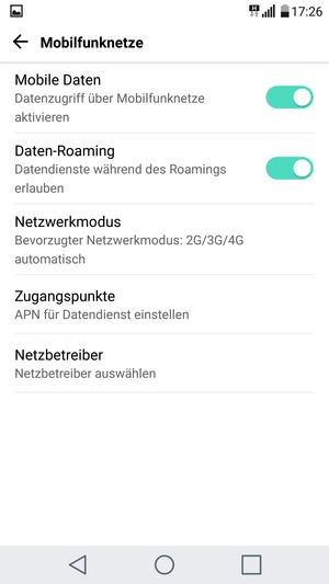 Schalten Sie Daten-Roaming an oder aus