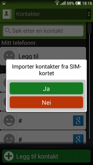 Velg Ja