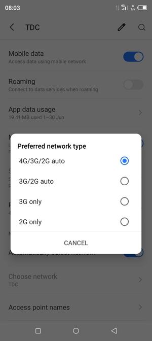Select your preferred option