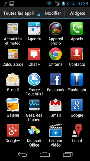 Faites défiler et sélectionnez E-mail