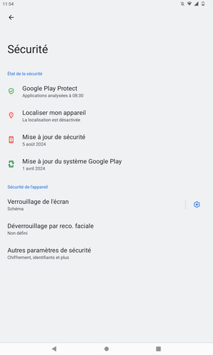 Votre tablette est maintenant sécurisé par un écran de verrouillage
