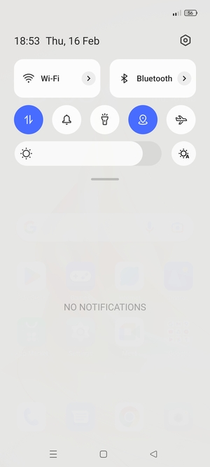 Slide down the top menu again