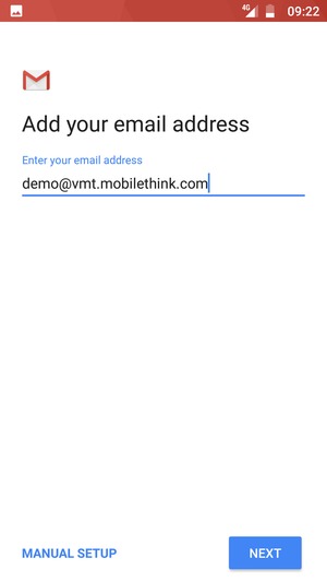 Enter your Email address and select NEXT