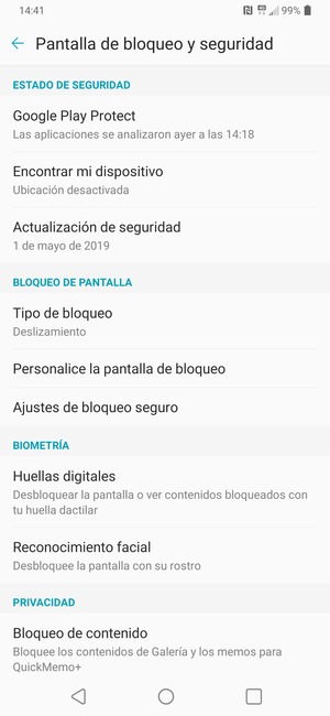 Seleccione Tipo de bloqueo