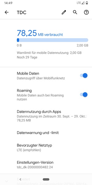 Schalten Sie Roaming an oder aus