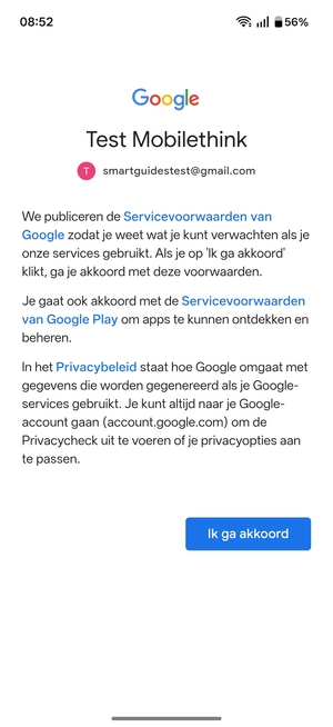 Selecteer Ik ga akkoord