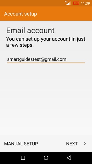 Enter your Gmail or Hotmail address. Select NEXT