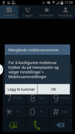 Hvis personsvar ikke er innstilt, velg Legg til nummer