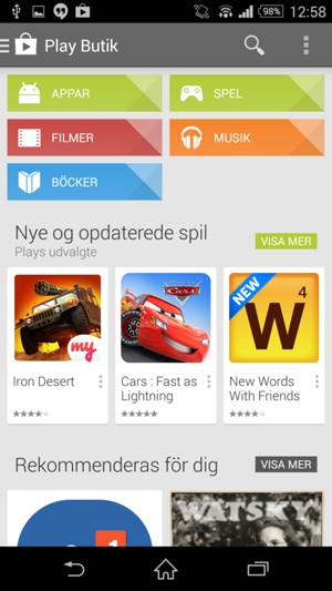 Tryck på Sök-knappen