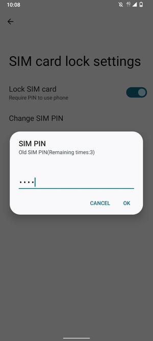 Enter Old SIM PIN and select OK