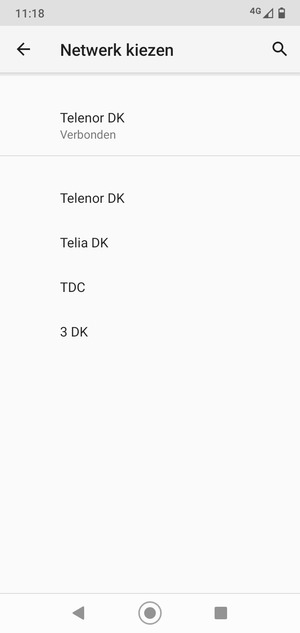 Selecteer een netwerkoperator uit de lijst