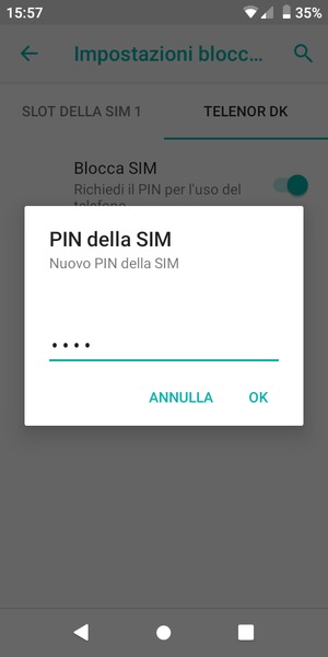 Inserisci Nuovo PIN della SIM e seleziona OK