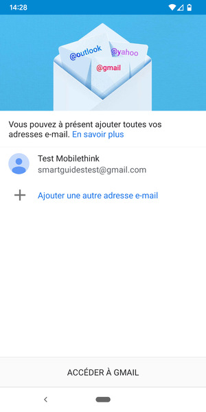 Sélectionnez ACCÉDER À GMAIL
