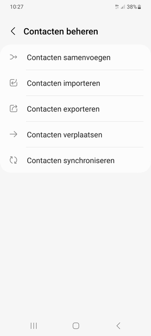 Selecteer Contacten importeren