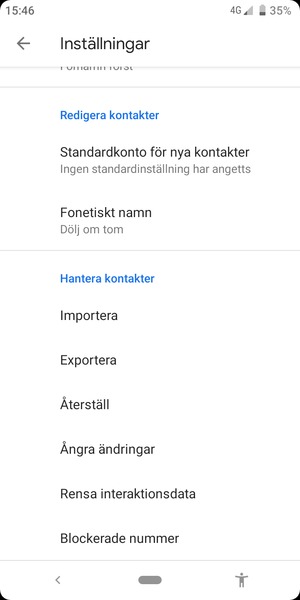 Scrolla till och välj Importera