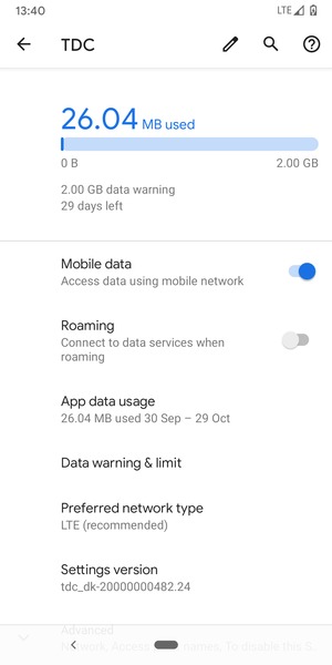 Select Preferred network type