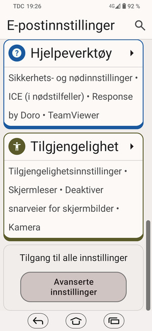 Bla til og velg Avanserte innstillinger