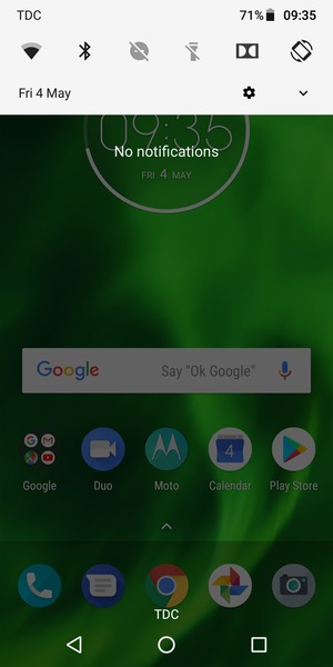 Slide down the top menu again