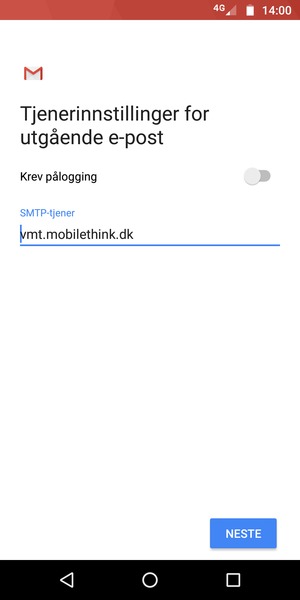 Slå av Krev pålogging og velg NESTE