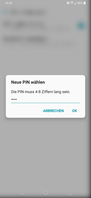Geben Sie Ihre Neue SIM-Karte PIN ein und wählen Sie OK