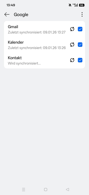 Ihre Kontakte von Google werden nun auf Ihr OPPO synchronisiert