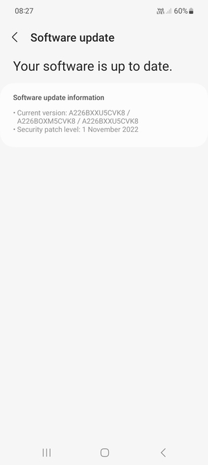 If your phone is  up to date, you will see the following screen