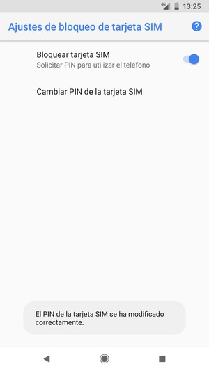 Su PIN de la tarjeta SIM ha sido cambiado