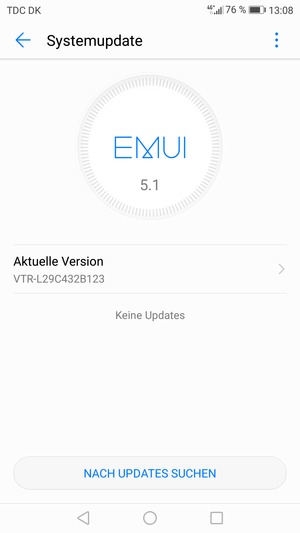 Falls Ihr Handy aktualisiert ist, wird Ihnen der folgende Bildschirm angezeigt