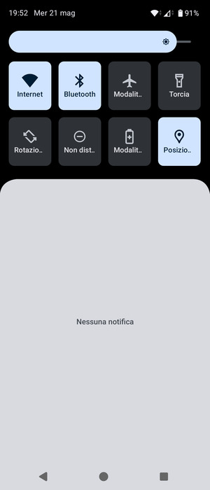 Scorri nuovamente verso il basso il menu in alto