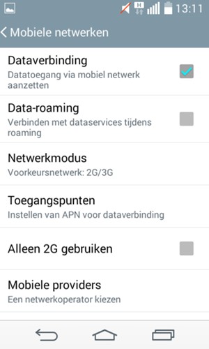 Selecteer Netwerkmodus