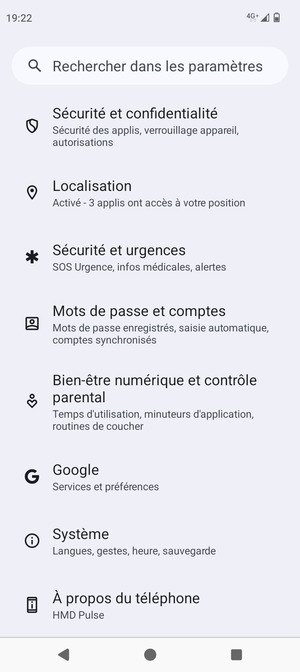 Faites défiler et sélectionnez Système