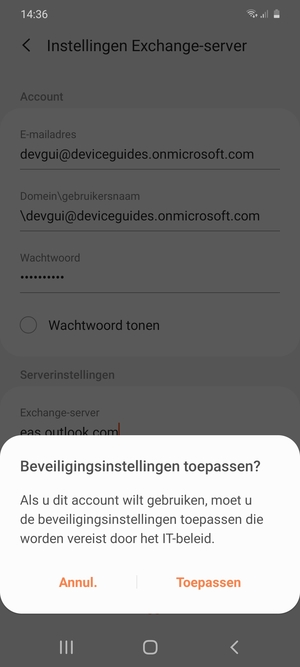 Selecteer Toepassen