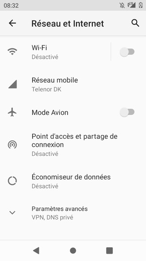 Sélectionnez Réseau mobile