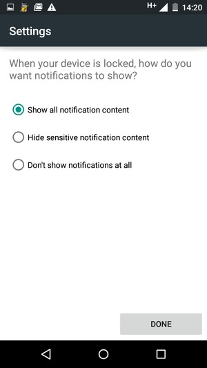 Select your preferred option and select DONE