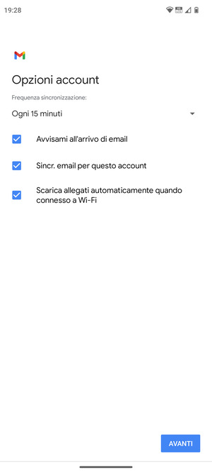 Seleziona AVANTI