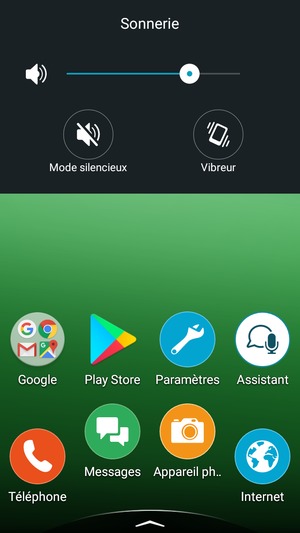 Maintenir appuyé pour baisser le volume au niveau requis